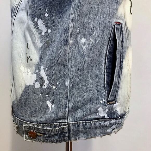 Preme NWOT Light Wash Bleached Jean Jacket Men M - Picture 8 of 14